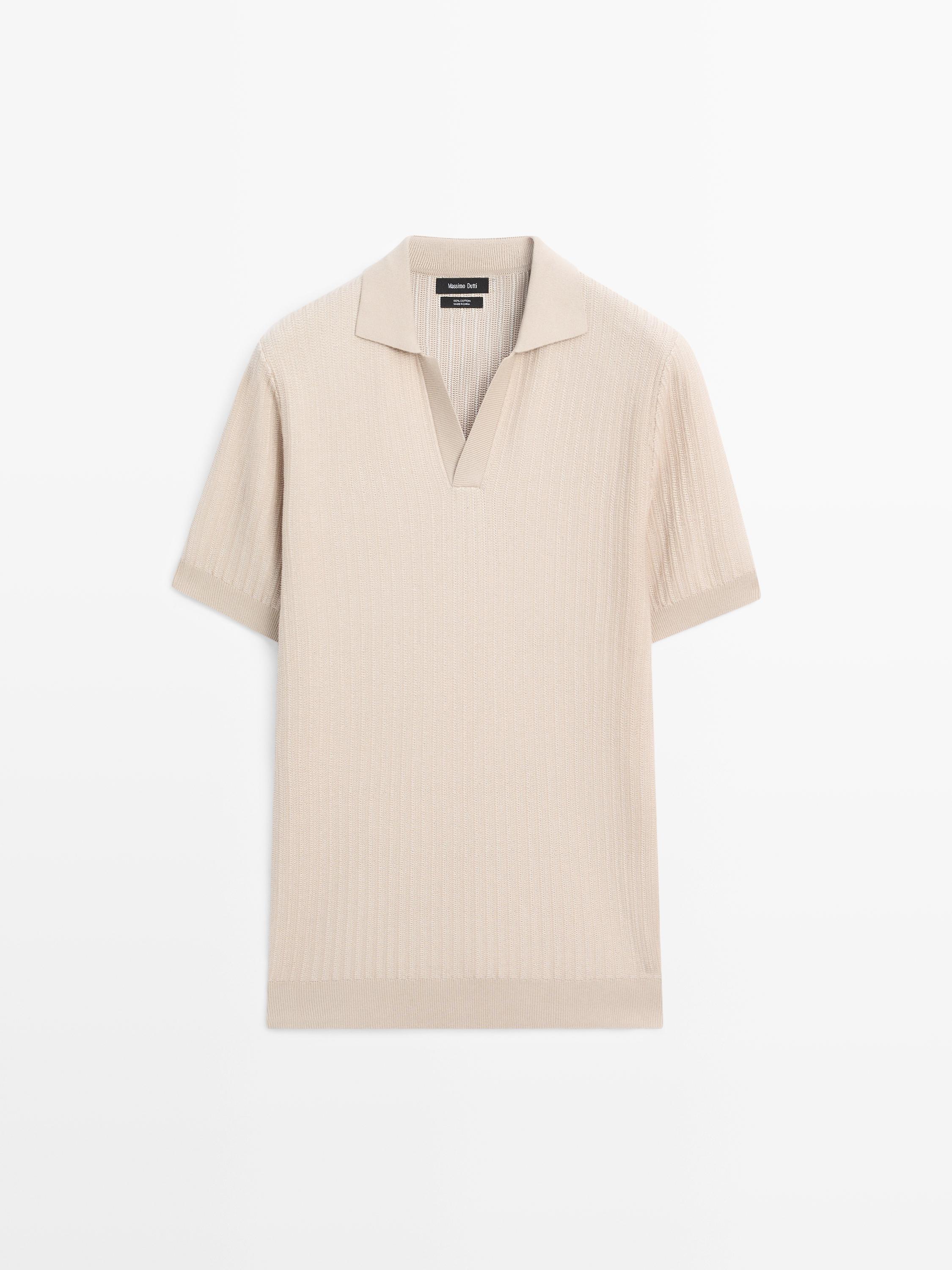 Pull polo en maille jacquard
